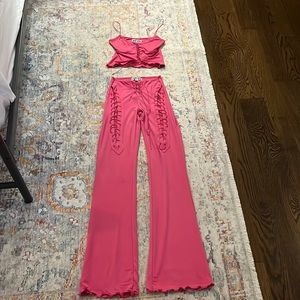 Hot pink I am Gia going out set